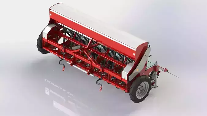 WG 1024 - Mounted mechanical seed drill 3D model WG 1024 - Mounted mechanical seed drill 3D model