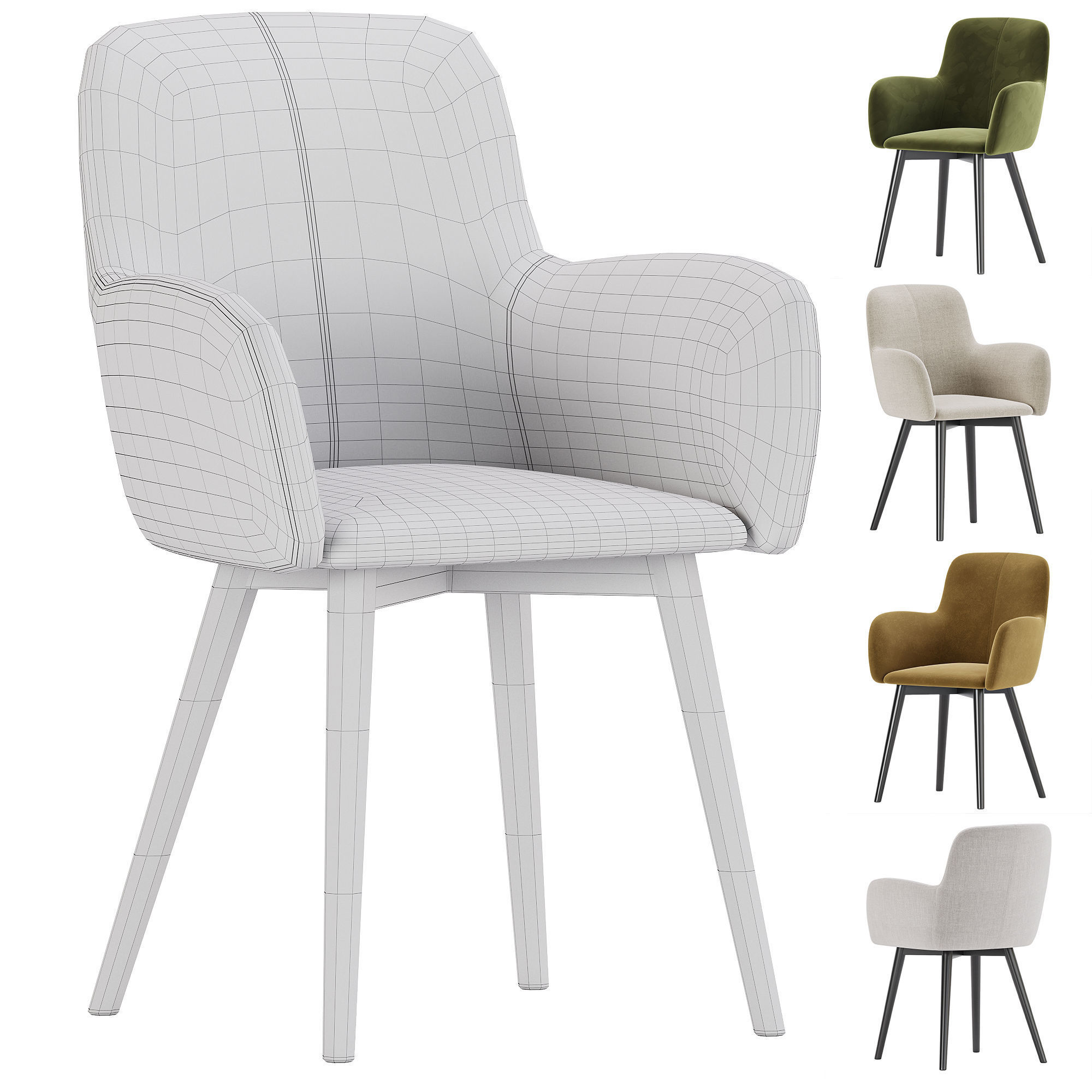 Fitz Accent Dining Chair 3D model_9
