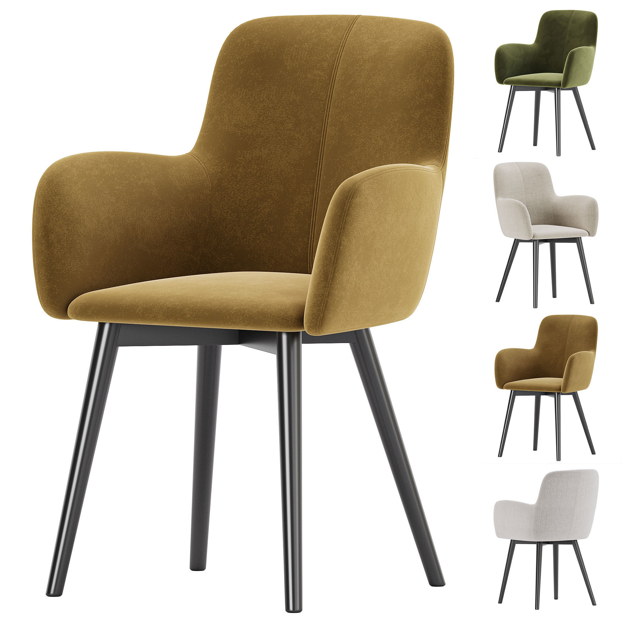 Fitz Accent Dining Chair 3D model_1