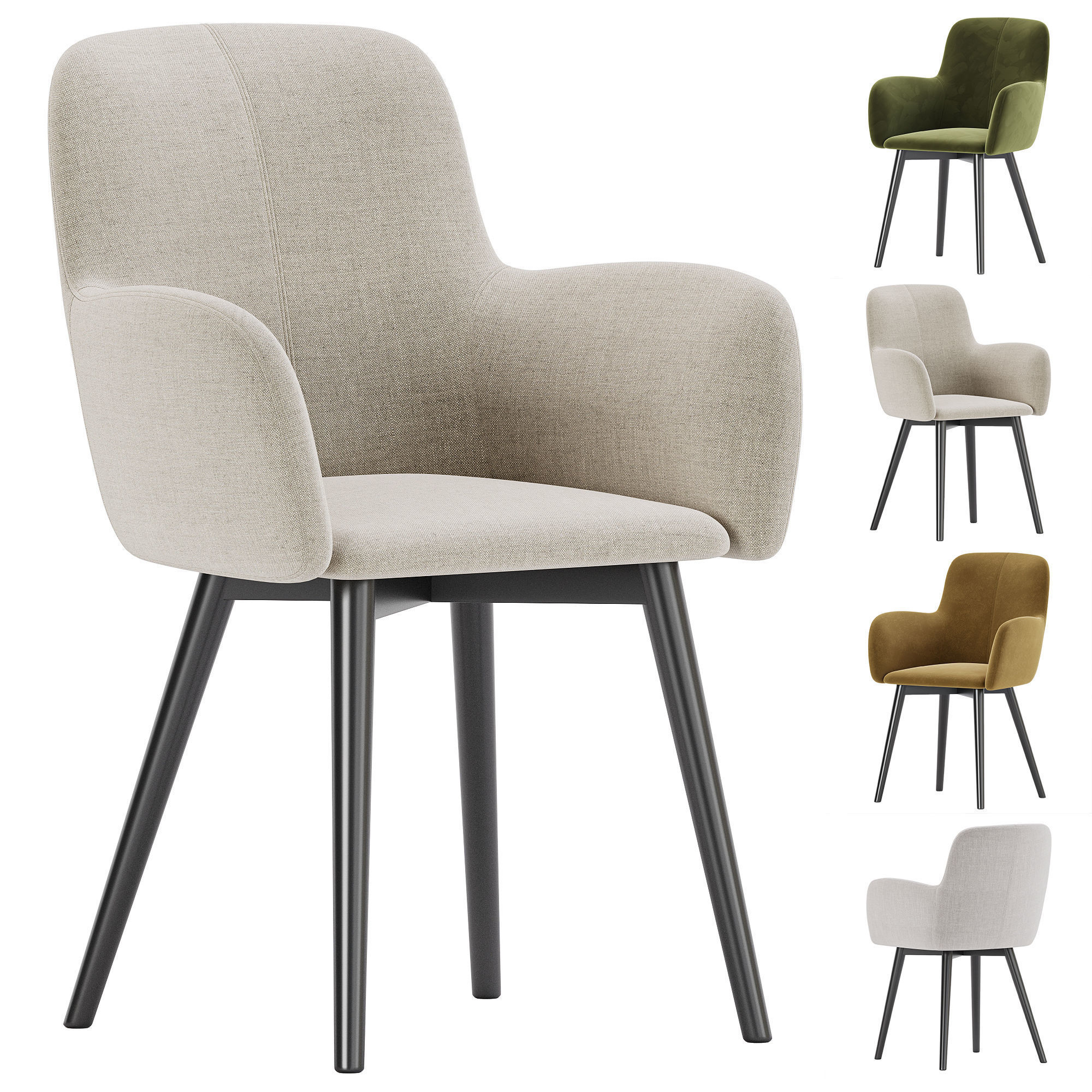 Fitz Accent Dining Chair 3D model_2
