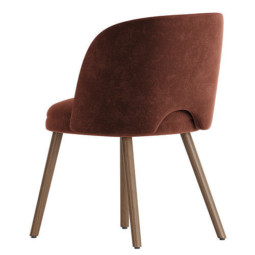 Midcentury Modern Barrel Backed Dining 3D model 3