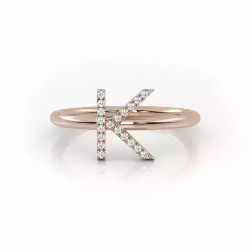 Initial K ring size 54 with professional renderings 3D print model