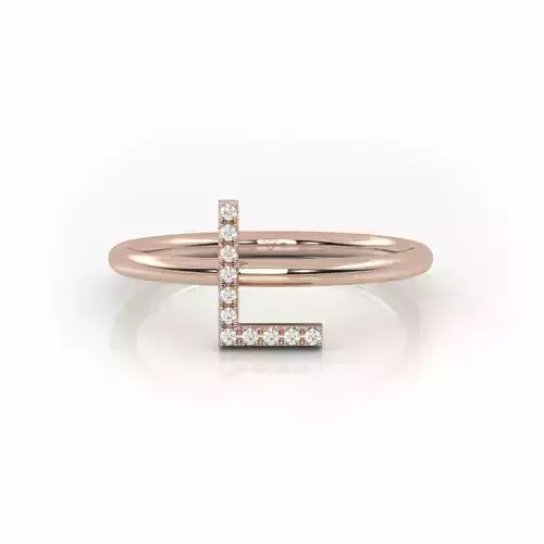 Initial L ring size 54 with professional renderings 3D print model