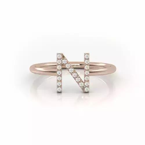 Initial N ring size 54 with professional renderings 3D print model