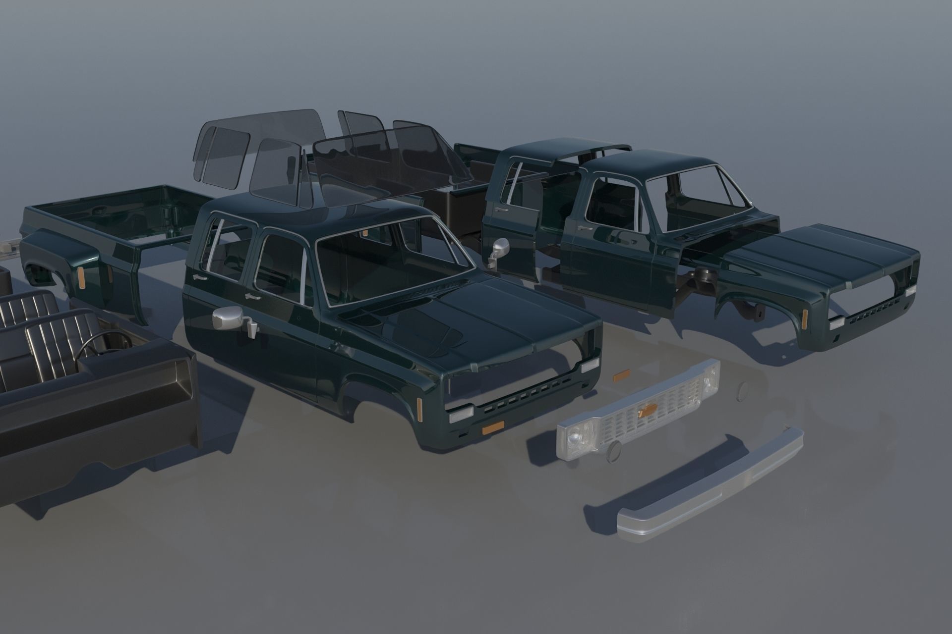 Chevrolet C30 Crew Cab 1975  3D print model_14