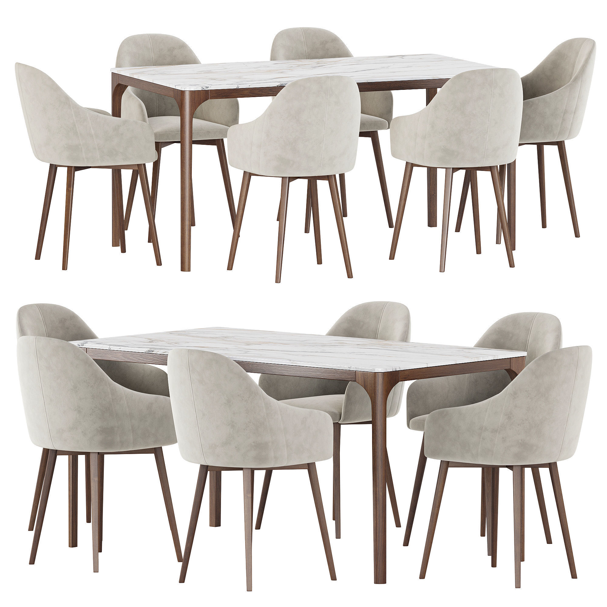 Dining set 21 3D model_2