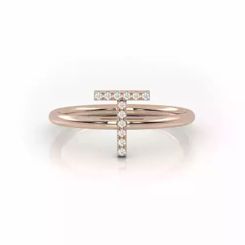 Initial T ring size 54 with professional renderings 3D print model