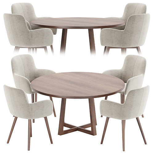 Dining set 22 3D model 2