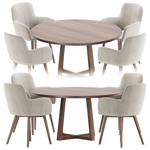 Dining set 22 3D model 7