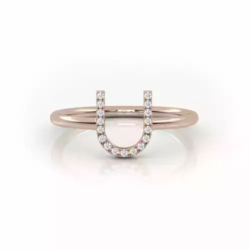 Initial U ring size 54 with professional renderings
