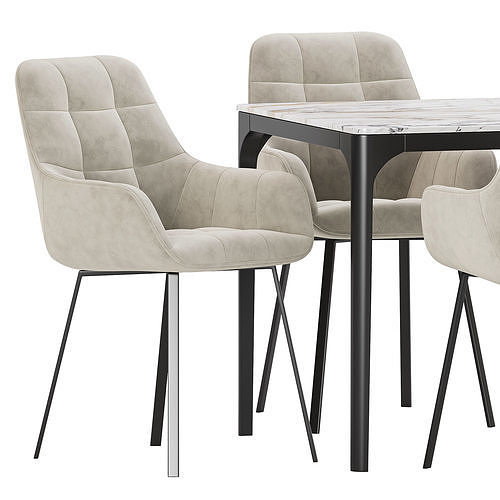 Dining set 25 3D model 6