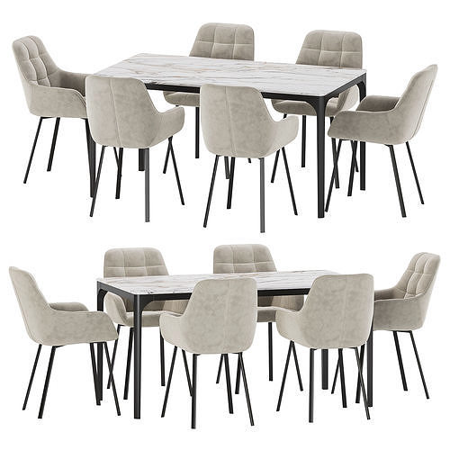 Dining set 25 3D model 7