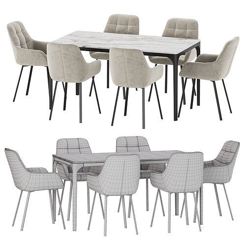 Dining set 25 3D model 5