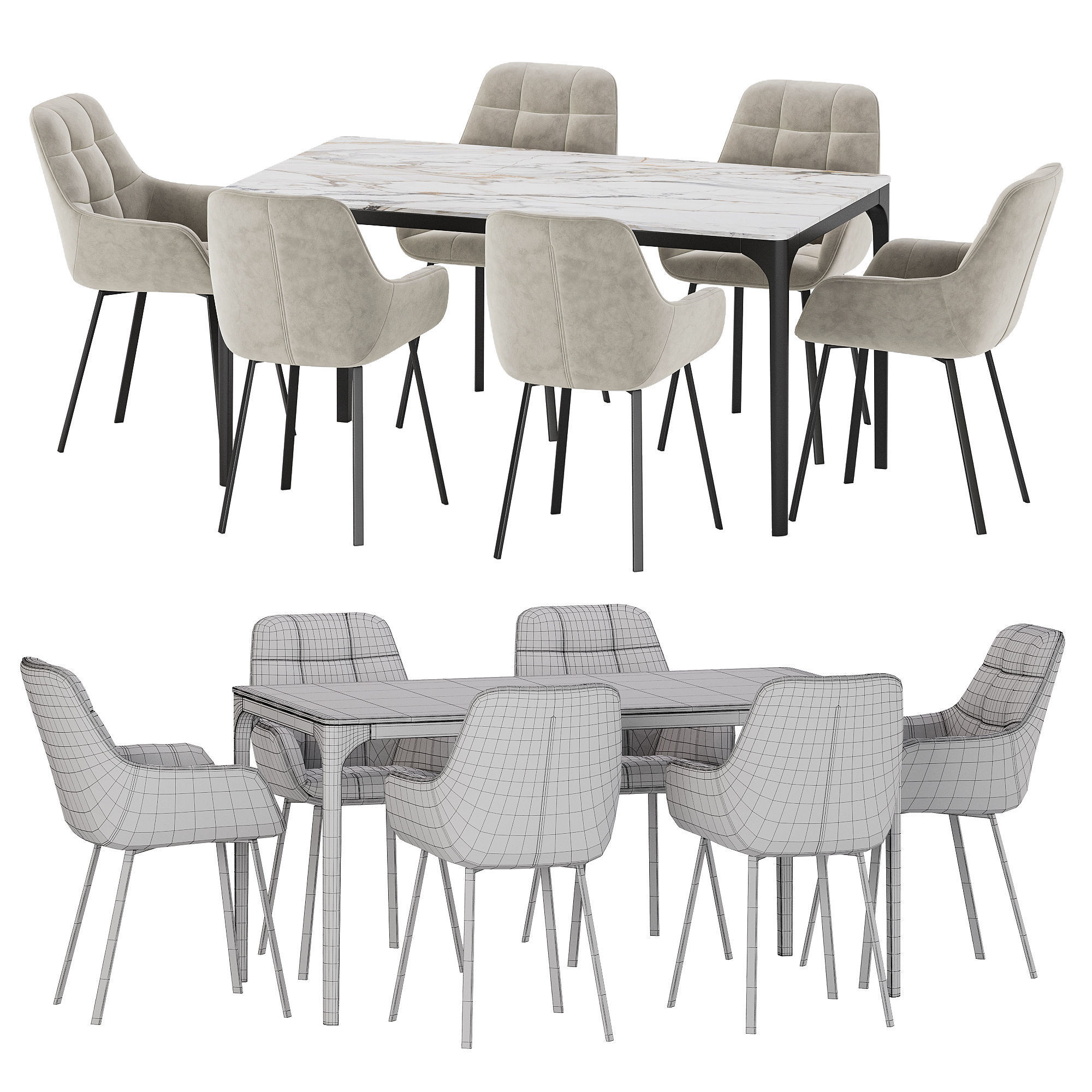 Dining set 25 3D model_7