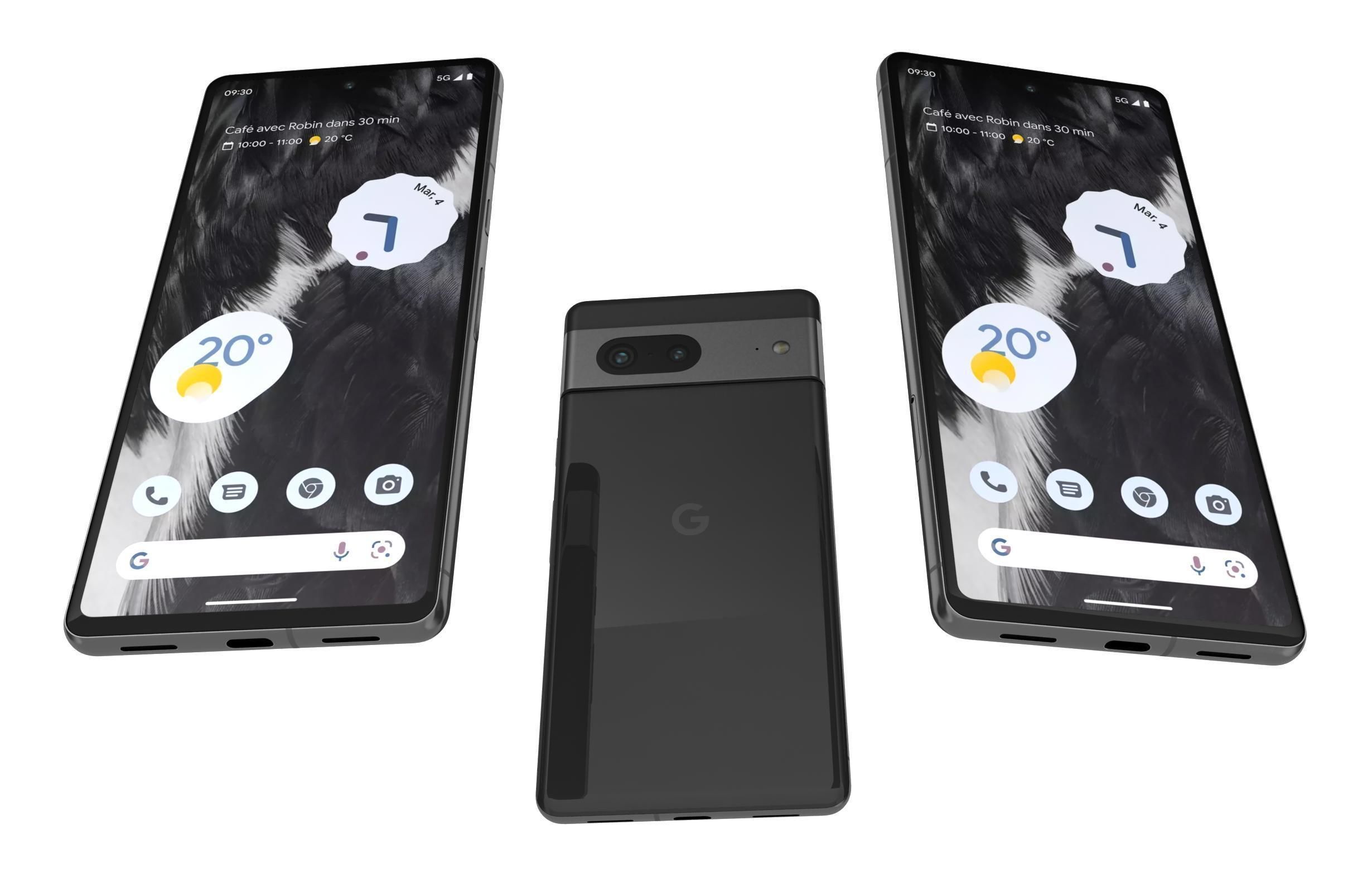 Google Pixel 7 Black 3D model_2