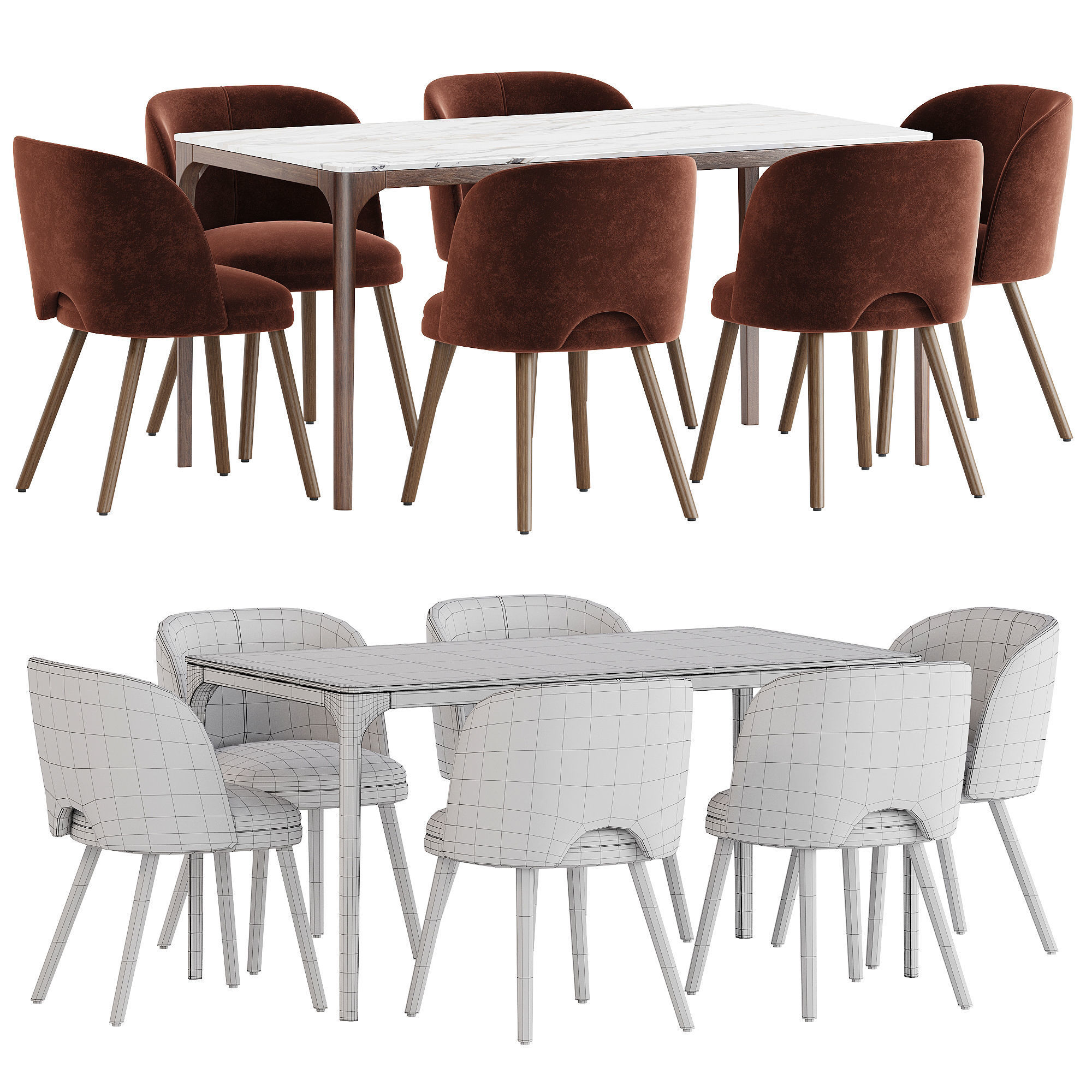 Dining set 28 3D model_2