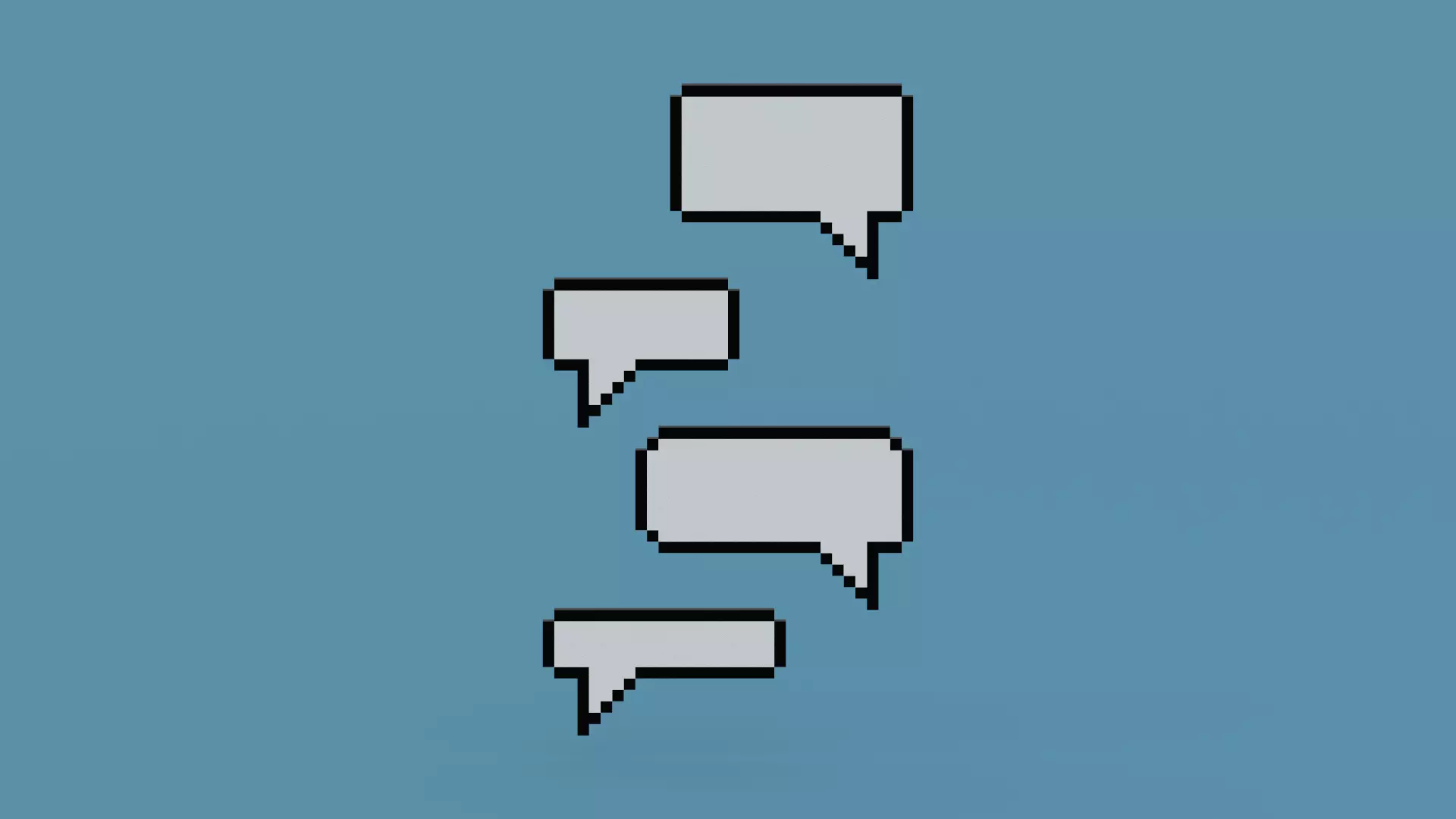 Voxel Speech Bubbles Low-poly 3D model