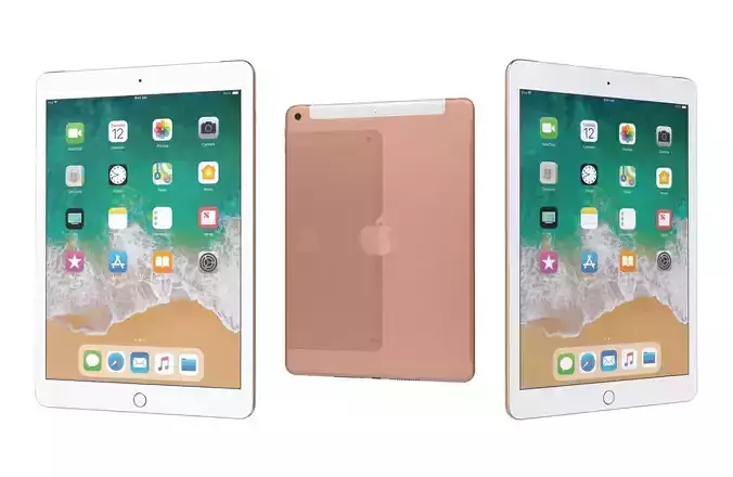 Apple iPad 9 7 6th Gen Gold 3D model