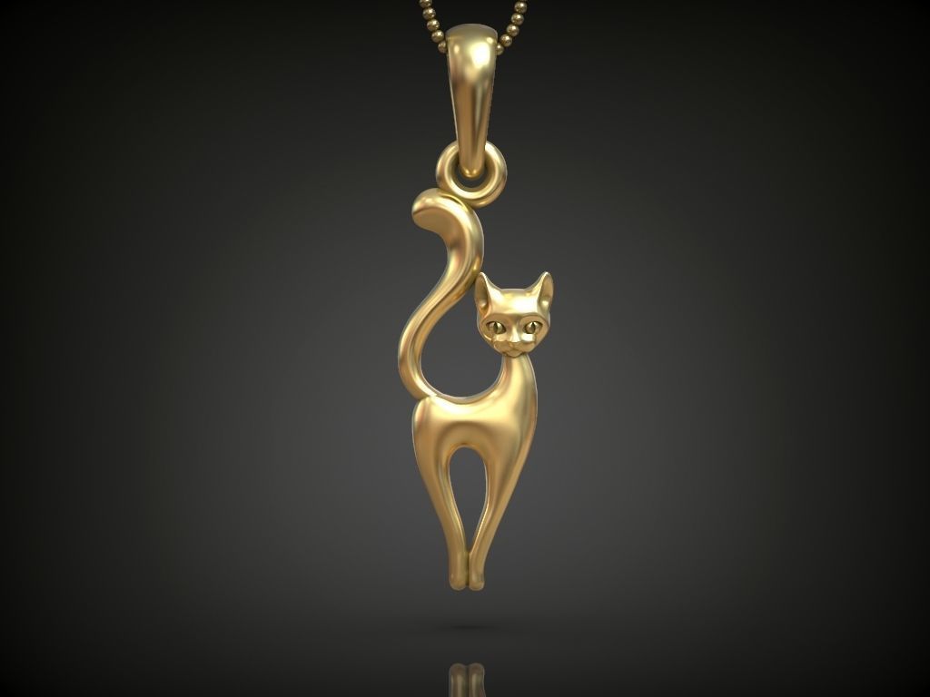 Pendant cat kitty women necklace 3D print model_0