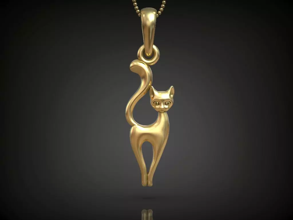 Pendant cat kitty women necklace 3D print model_0