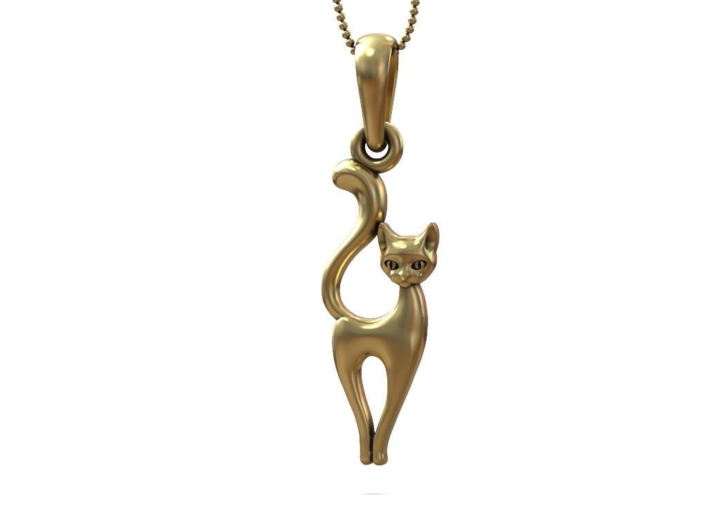 Pendant cat kitty women necklace 3D print model_2