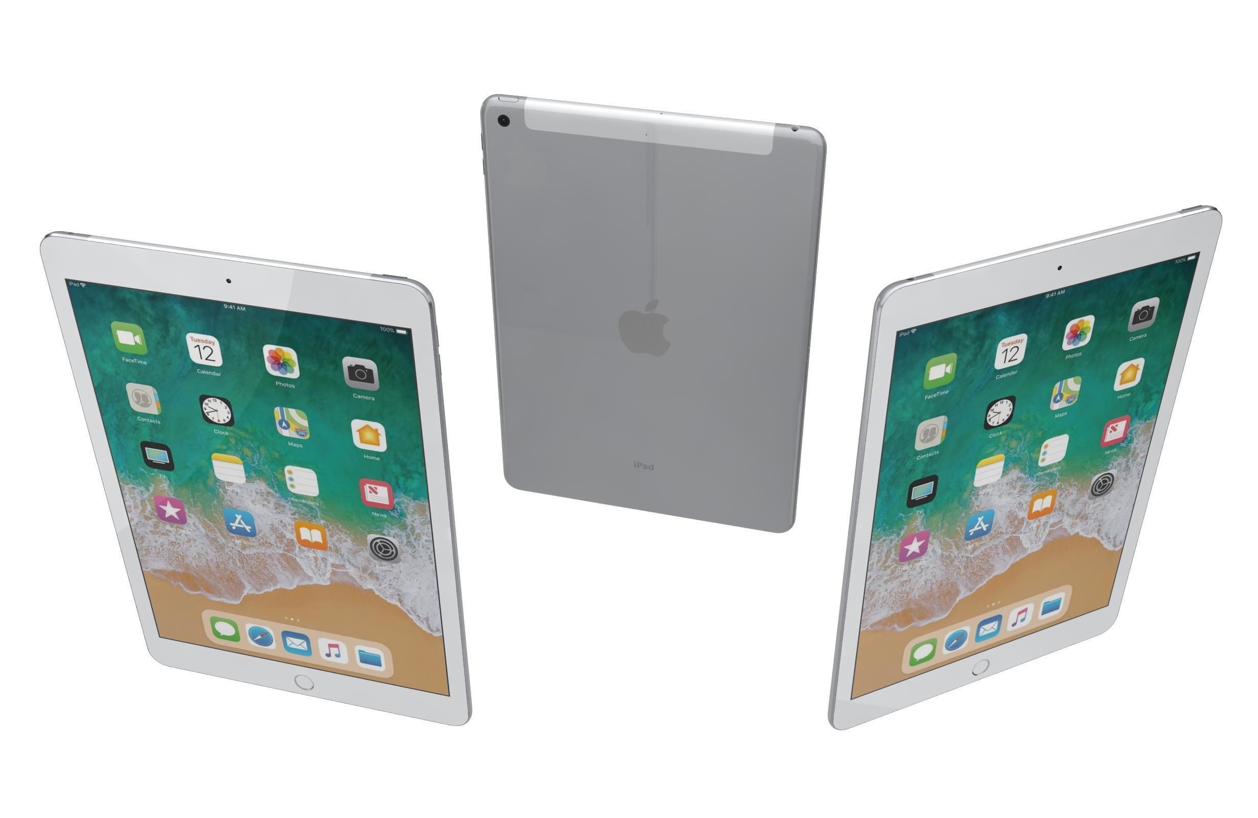 Apple iPad 9 7 6th Gen Silver  3D model_1