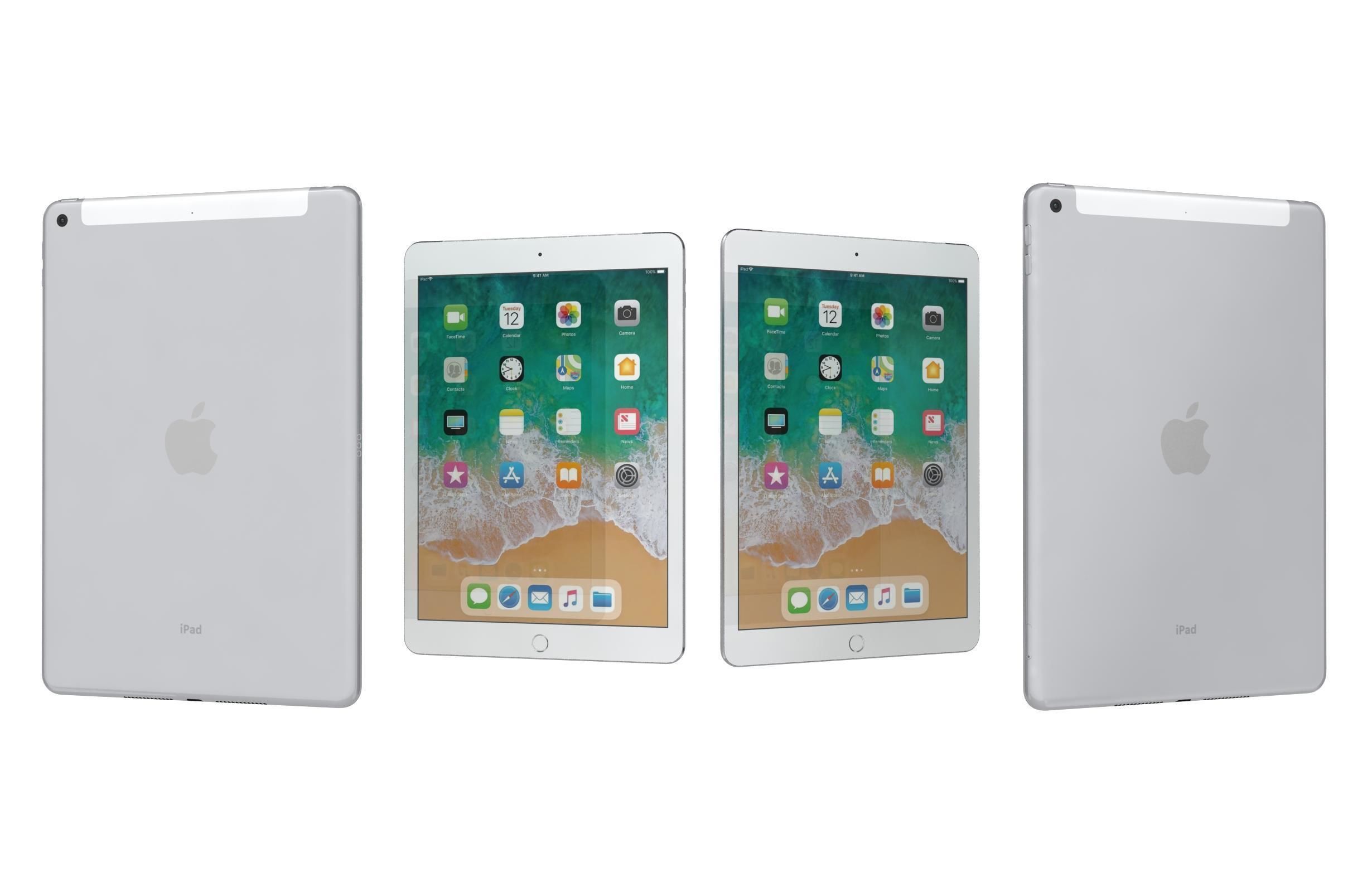 Apple iPad 9 7 6th Gen Silver  3D model_3