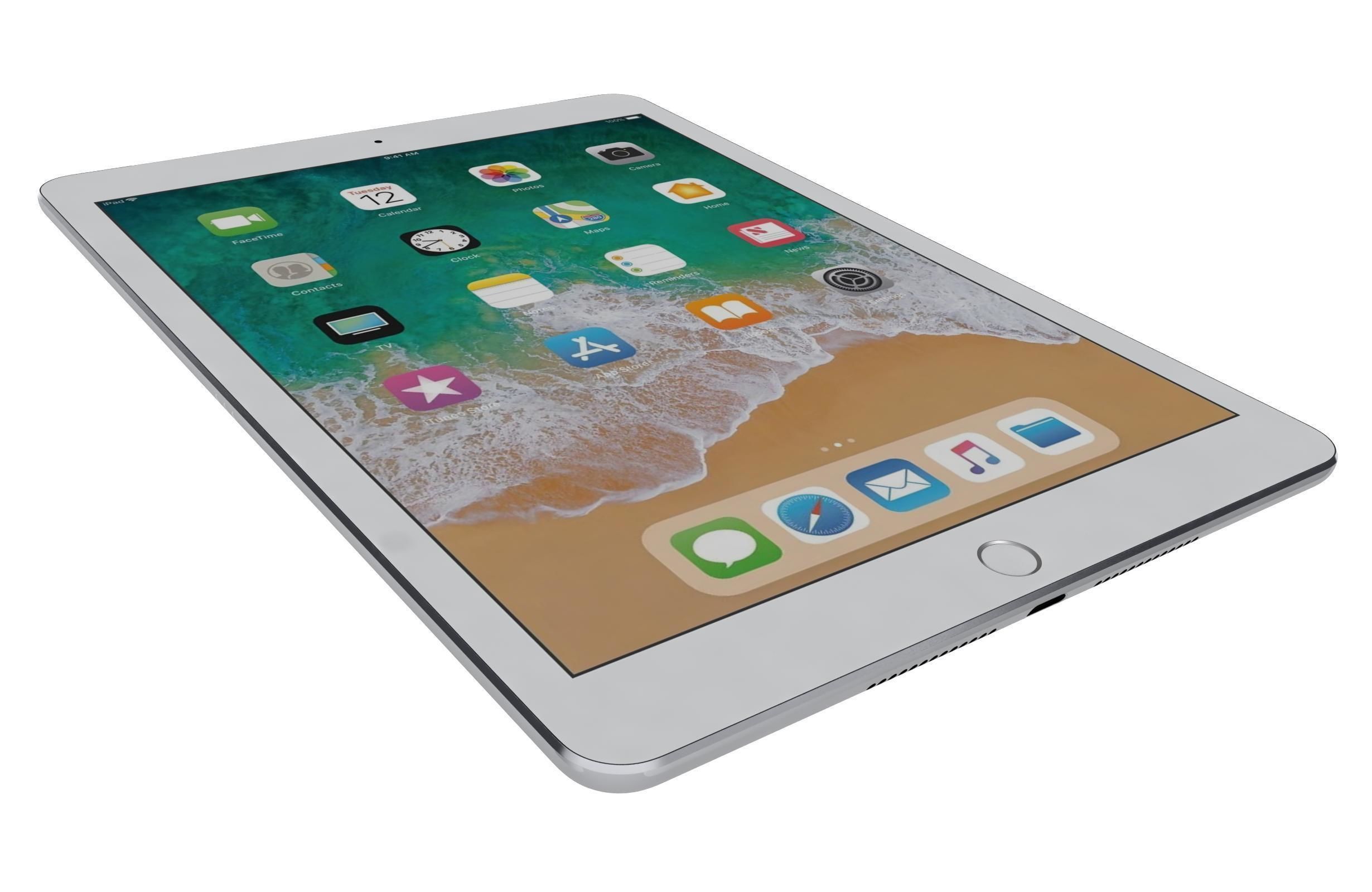Apple iPad 9 7 6th Gen Silver  3D model_12