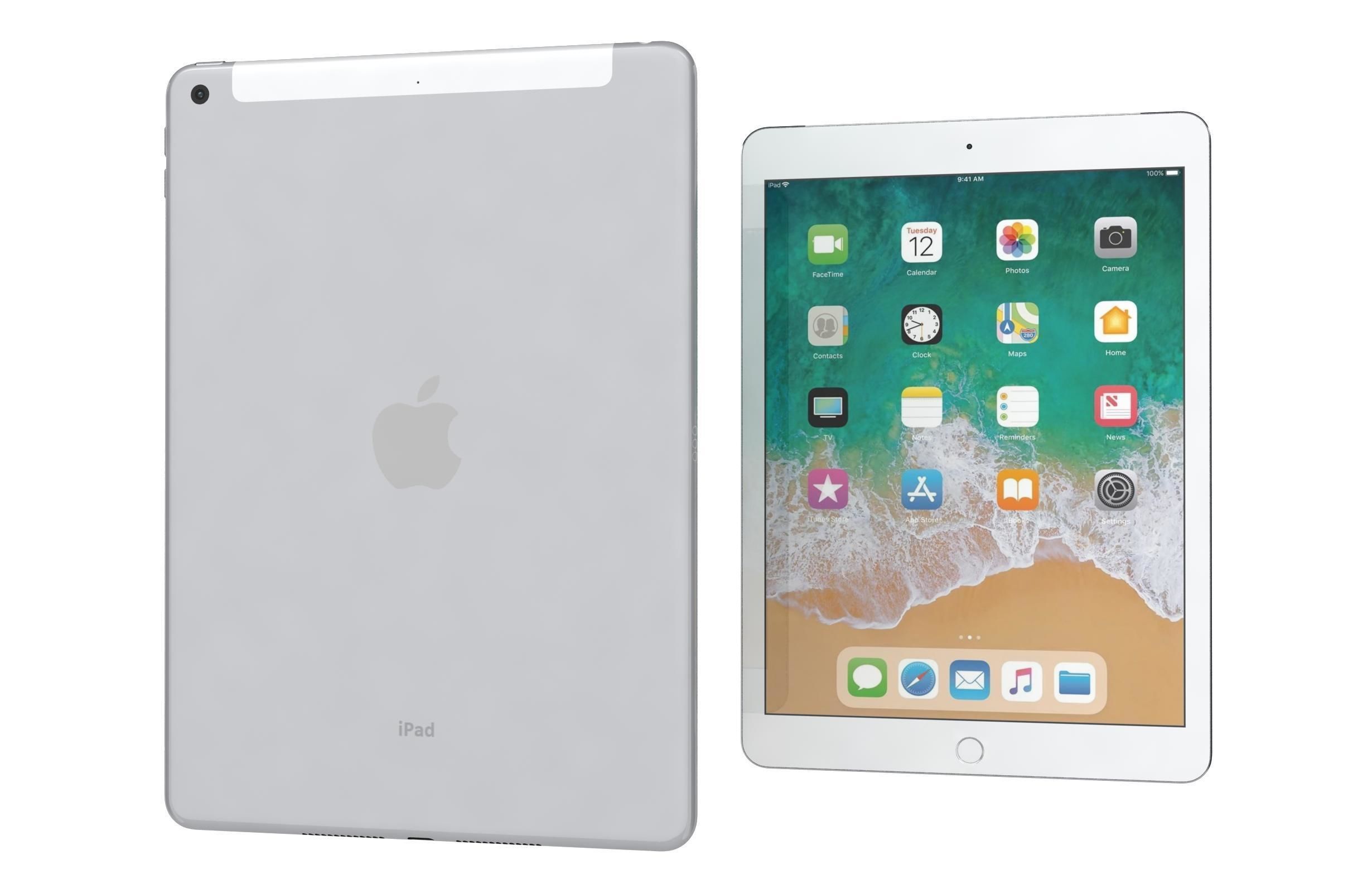 Apple iPad 9 7 6th Gen Silver  3D model_7