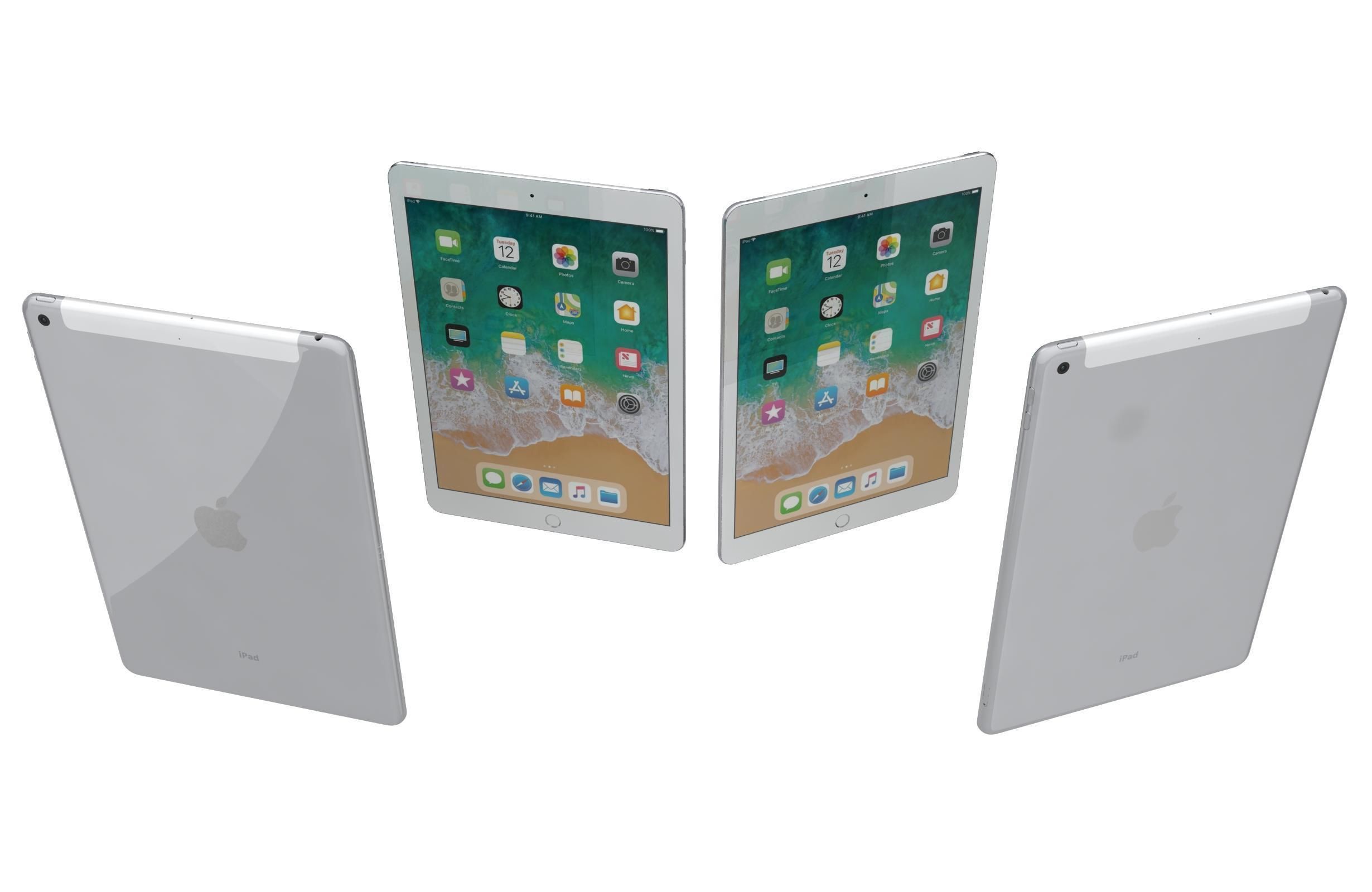 Apple iPad 9 7 6th Gen Silver  3D model_4