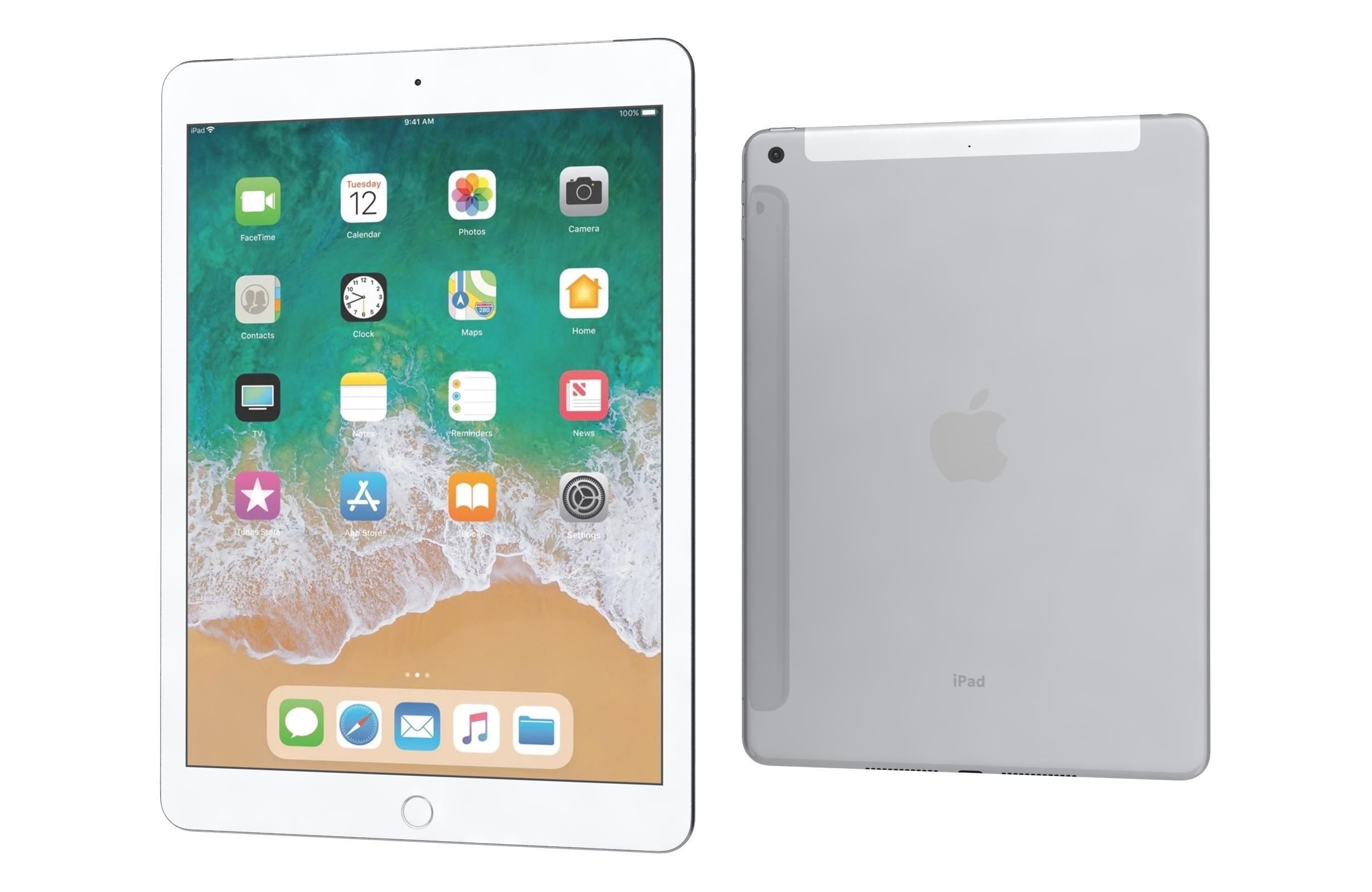 Apple iPad 9 7 6th Gen Silver  3D model_6