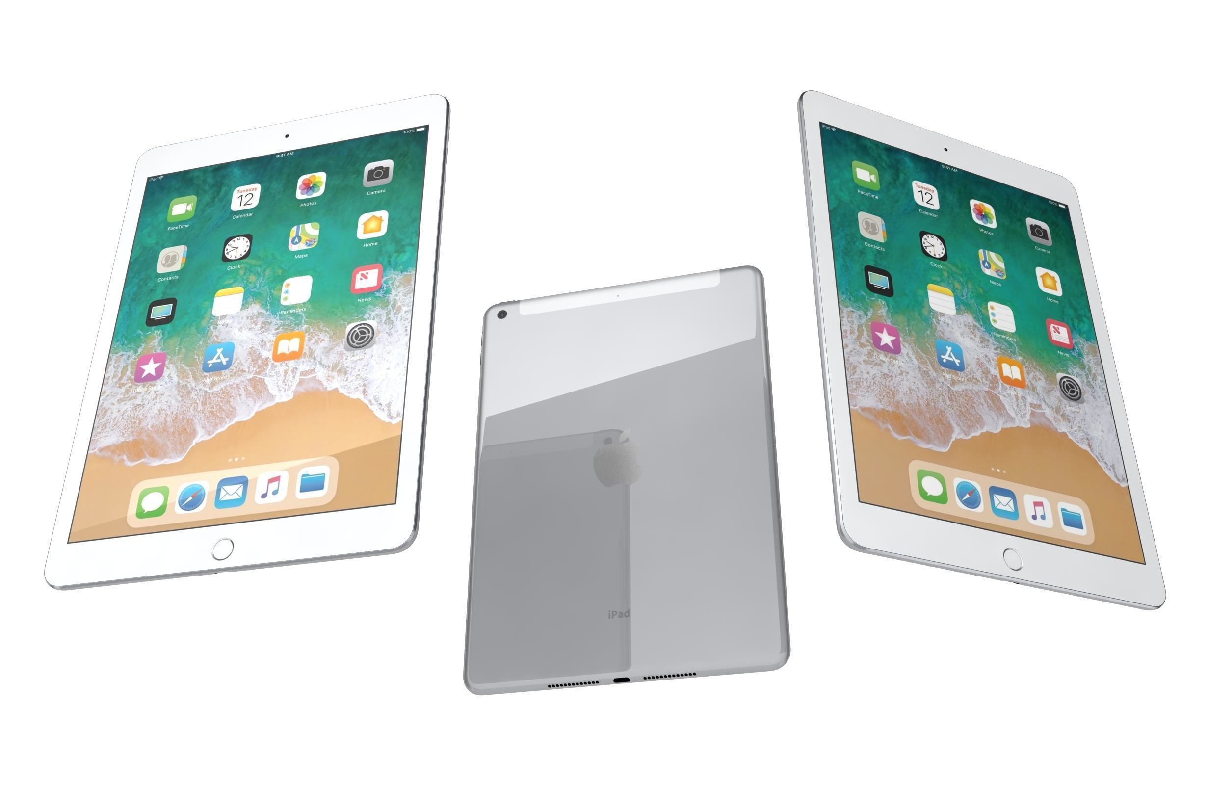 Apple iPad 9 7 6th Gen Silver  3D model_2