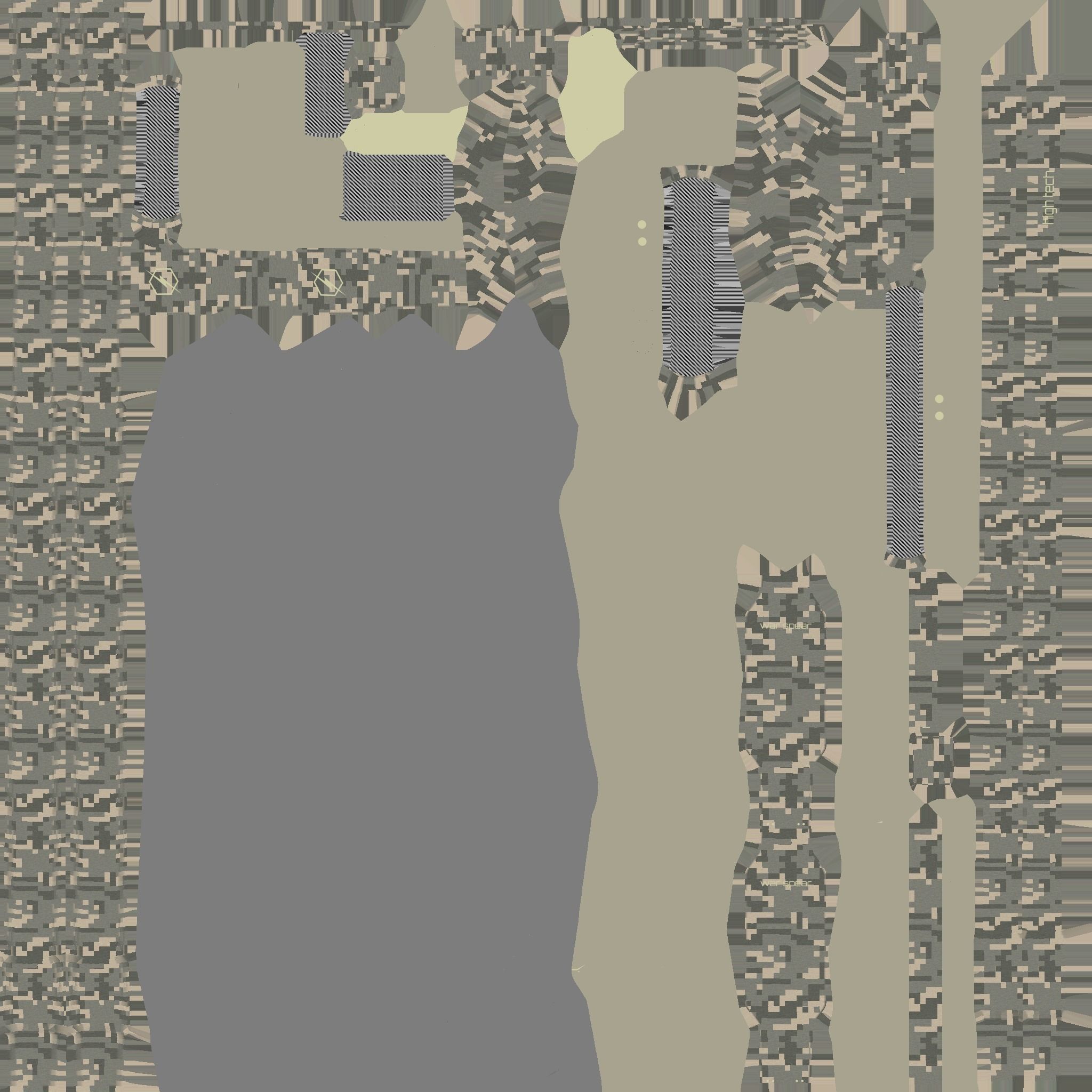 SciFi War Spear A10 Digital Camo - Character Design Fashion Low-poly 3D model_19