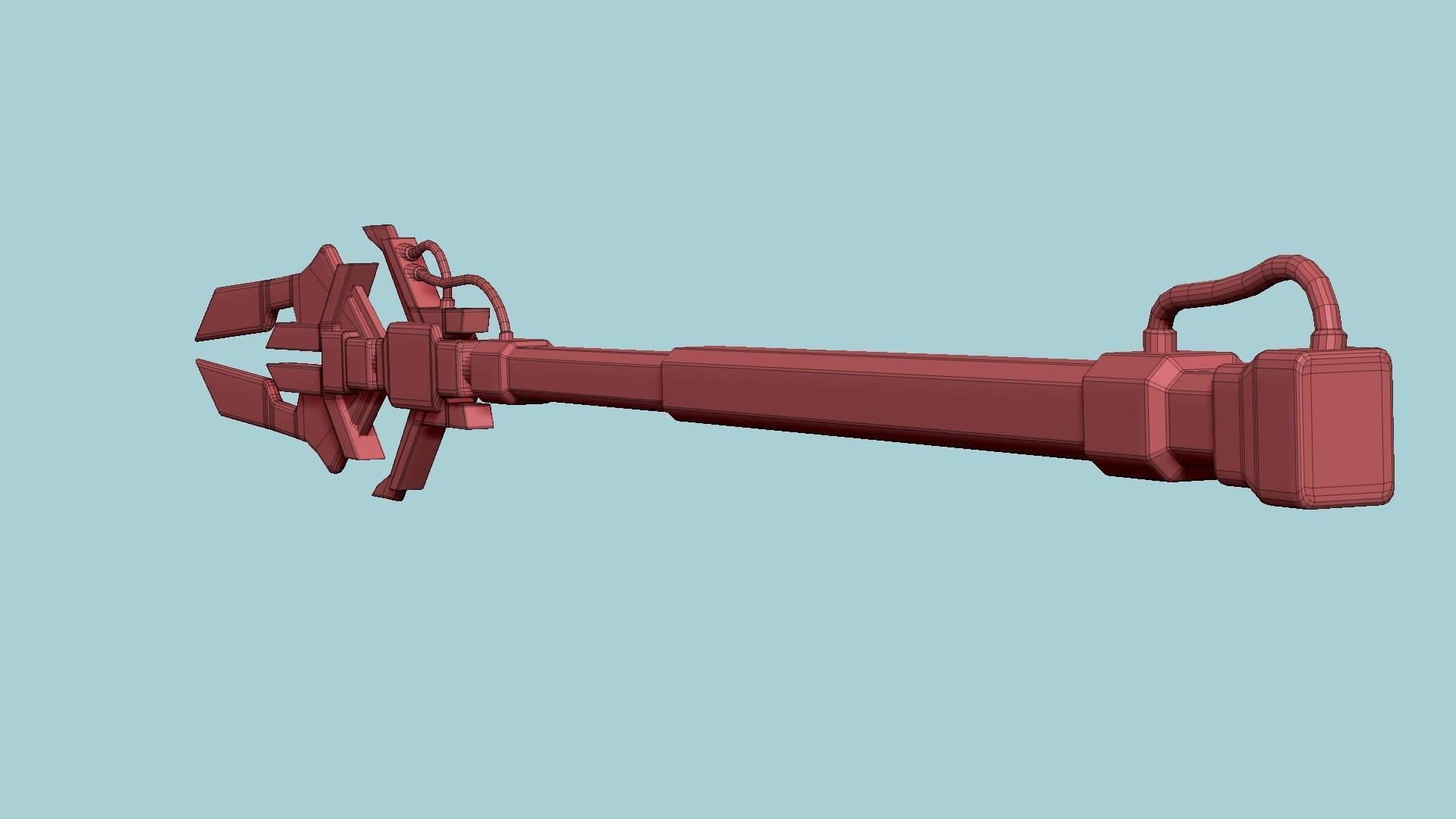 SciFi War Spear A10 Digital Camo - Character Design Fashion Low-poly 3D model_16