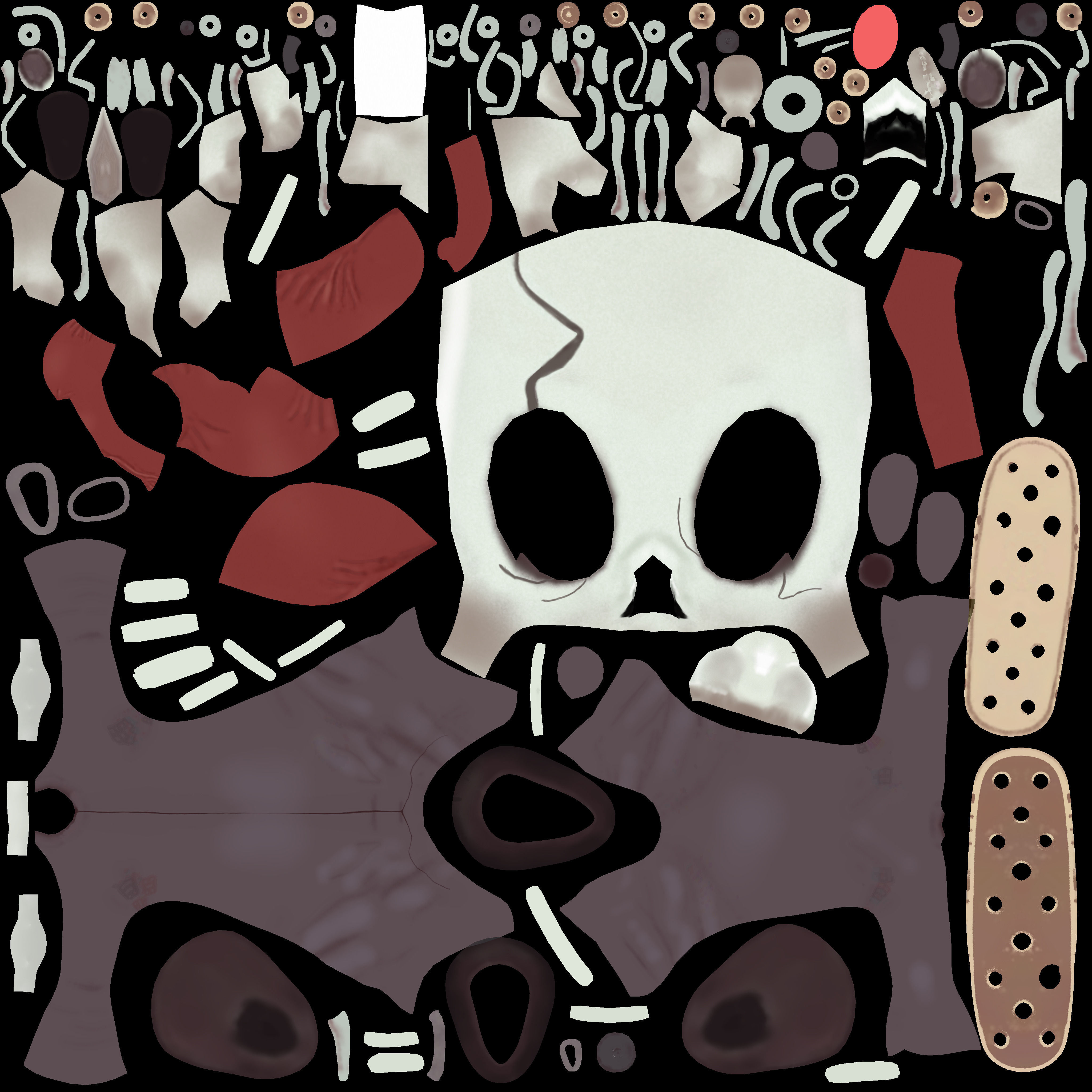 Skull Kid Character Low-poly 3D model_3