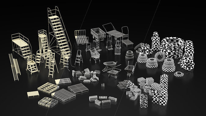 101 Warehouse Props Low-poly 3D model 2