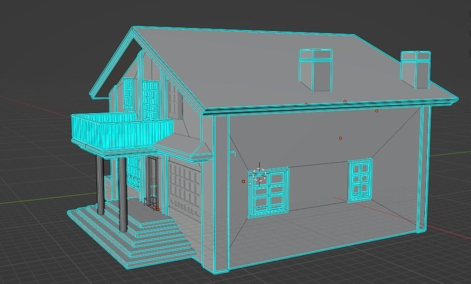 Two story residence 3D model_5