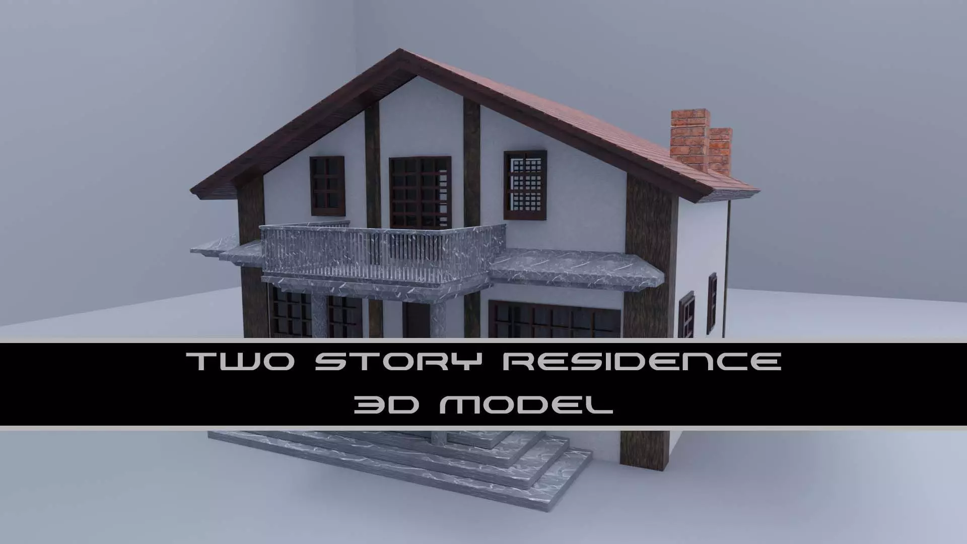 Two story residence 3D model_0