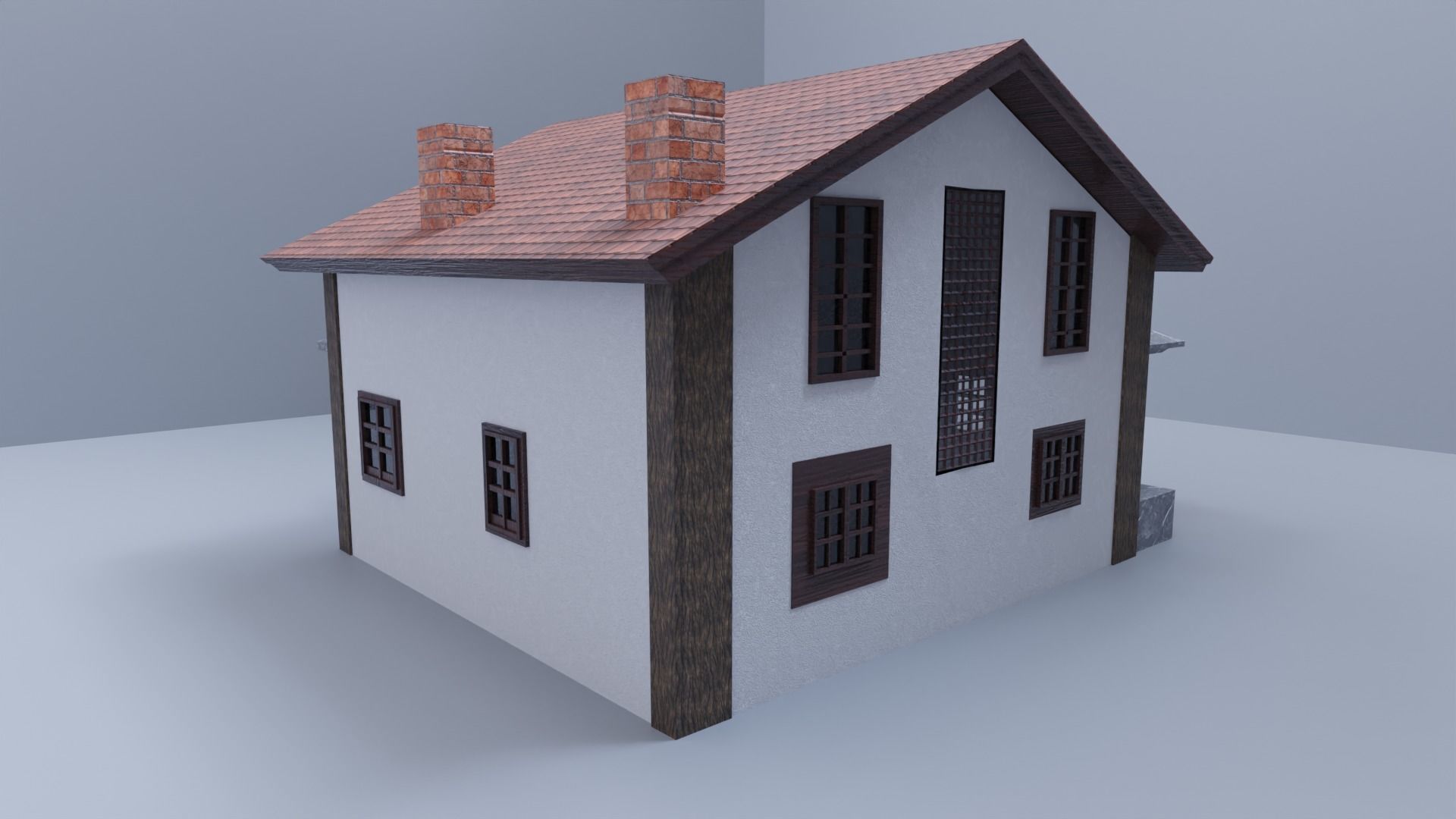 Two story residence 3D model_3