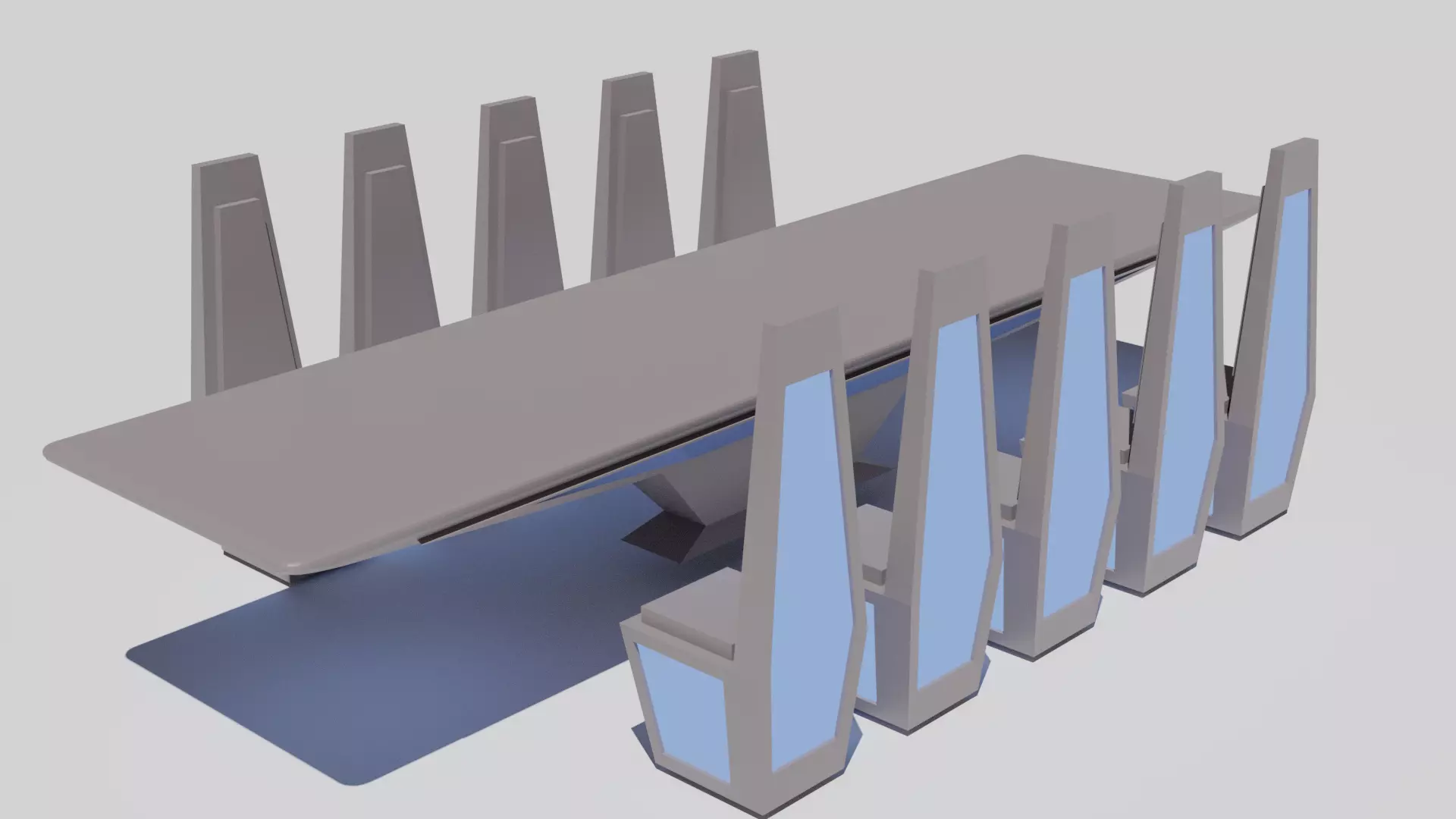 Futuristic Meeting Table Low-poly 3D model