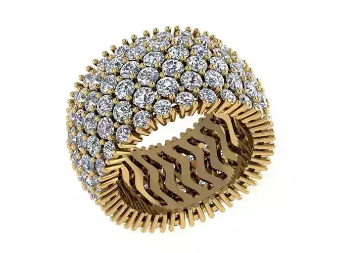 Ring426 gold band with diamonds