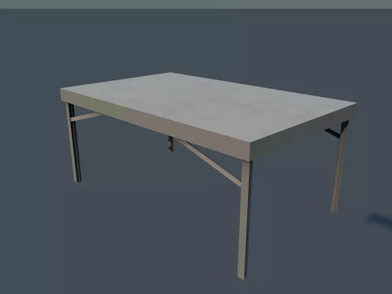 AluminumTable table Low-poly 3D model_0