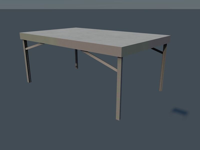 AluminumTable table Low-poly 3D model_1
