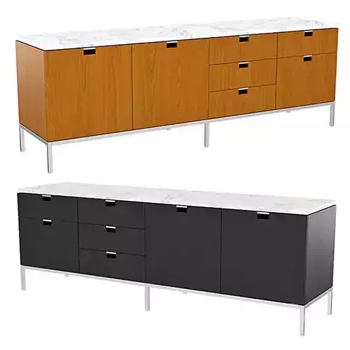 Florence two sideboards with drawers and marble top 3D model