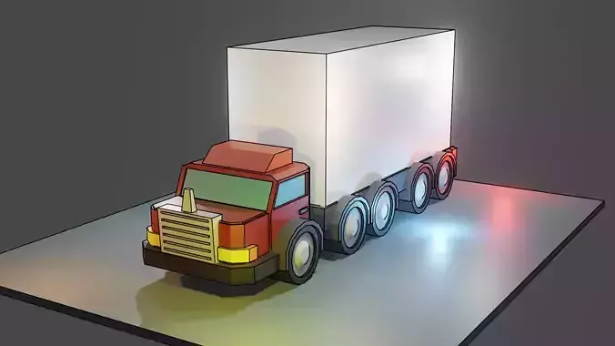 Truck for game Free low-poly 3D model