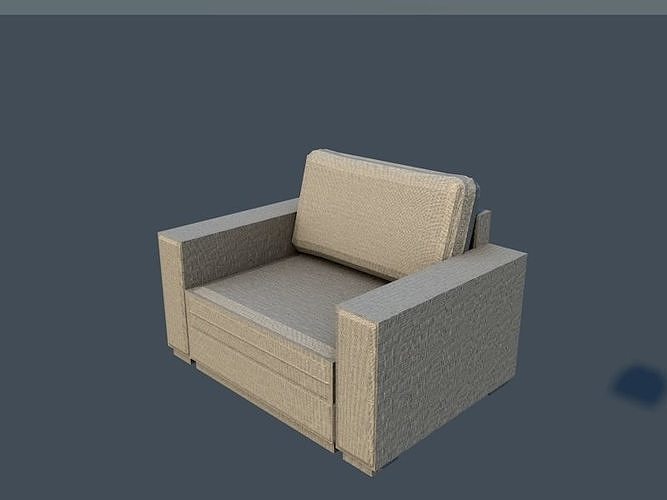 Armchair lounge chair Low-poly 3D model