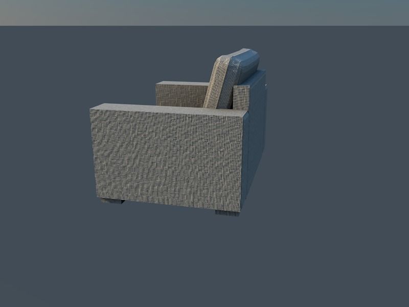 Armchair lounge chair Low-poly 3D model_3