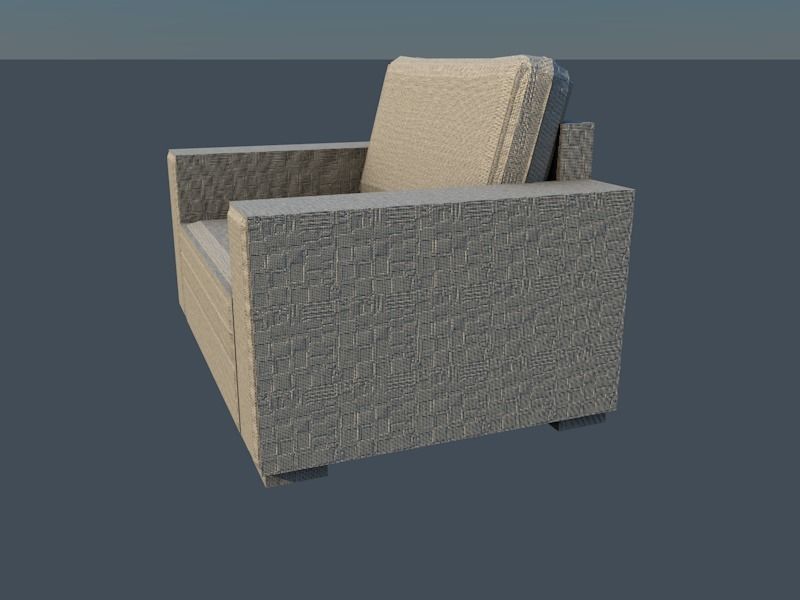 Armchair lounge chair Low-poly 3D model_2