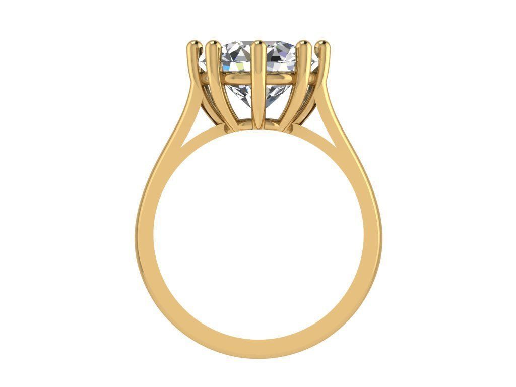 Ring427 solitaire diamond engagement ring gold 3D print model_2