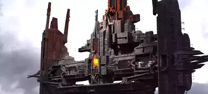 Cyberpunk Dark Lord Towers Kitbash 1 3D model